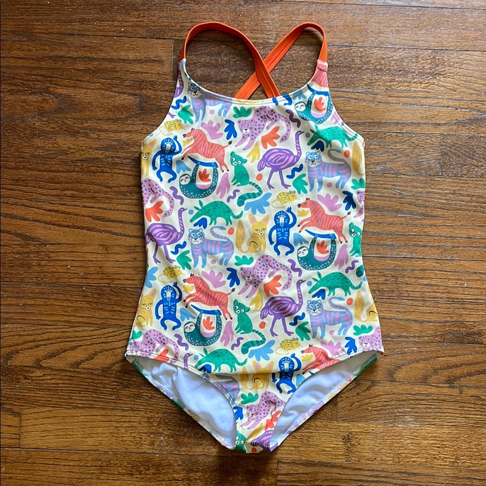 Mini Boden Multi Animal Print One-Piece Swimsuit